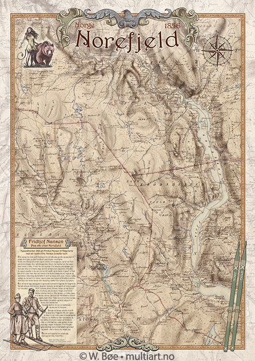 Norefjell-kart fra 1856.