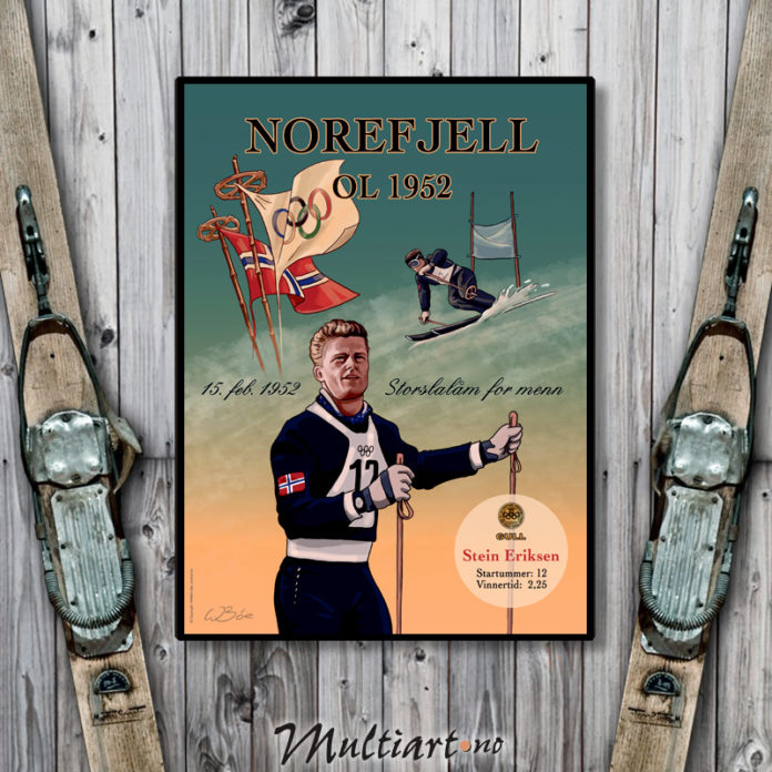 Stein Eriksen - plakat fra Norefjell OL 1952